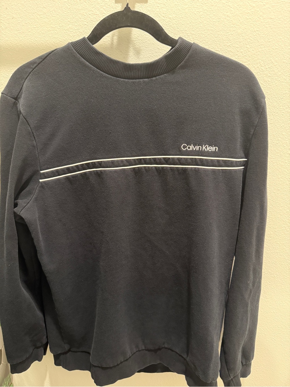 Calvin Klein Dark Blue Sweatshirt with White Piping
